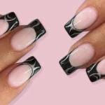 black french tip nails