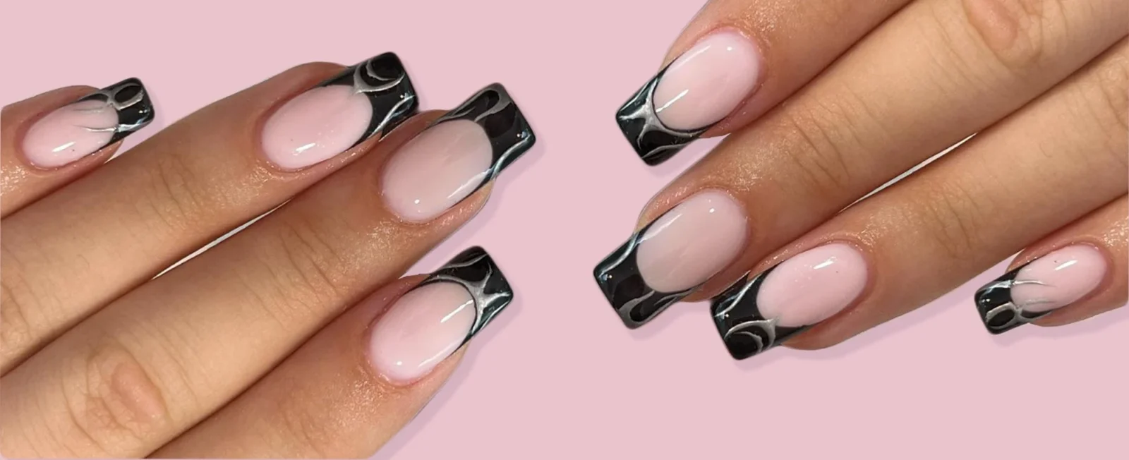 black french tip nails