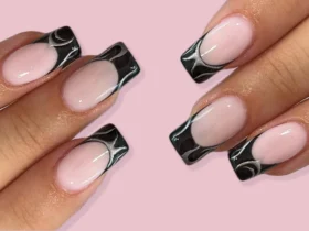 black french tip nails